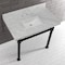 Kingston Brass KVPB36MSQ0 36-Inch Carrara Marble Console Sink, Marble White/Matte Black KVPB36MSQ0 - alternate 4